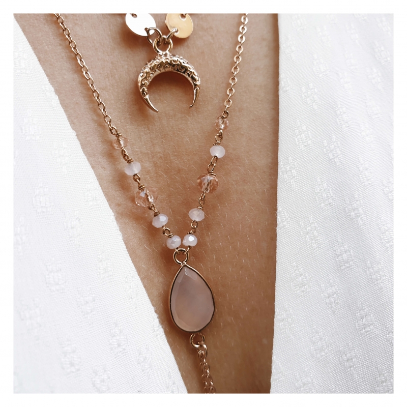 Collier long (sautoir ou bijou de dos) Victoria or rose Collier long (sautoir ou bijou de dos) Victoria or rose