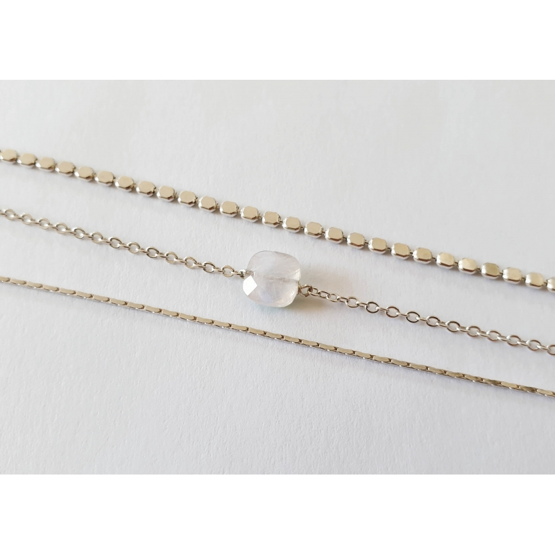Double tour carré argent Double tour carré argent