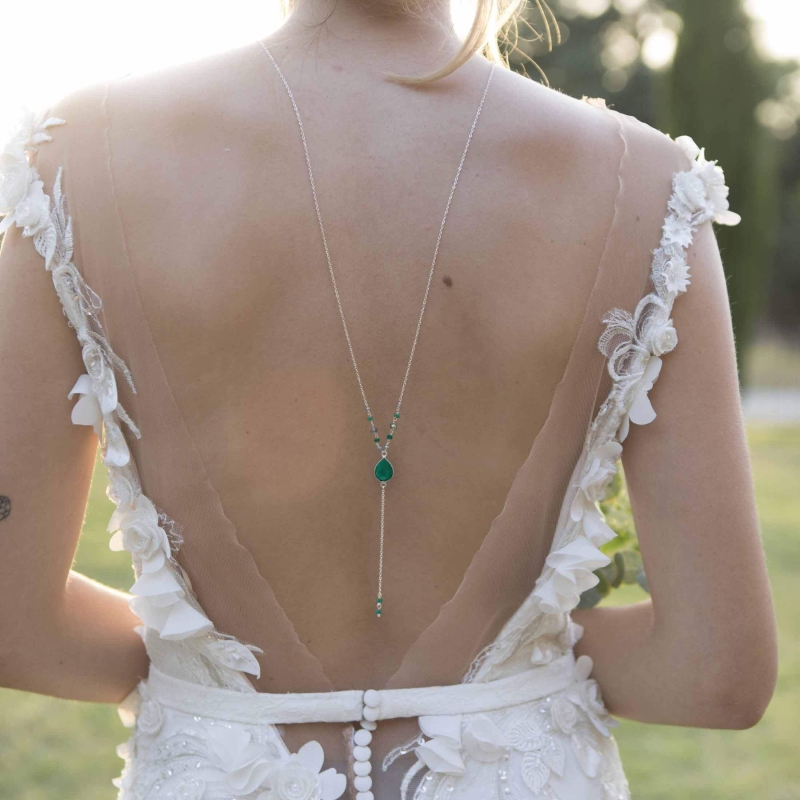Collier long (sautoir ou bijou de dos) Victoria argent Collier long (sautoir ou bijou de dos) Victoria argent