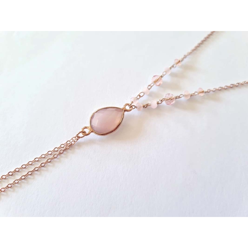 Collier long (sautoir ou bijou de dos) Victoria or rose Collier long (sautoir ou bijou de dos) Victoria or rose