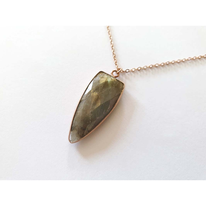 Collier long Flèche or rose Collier long Flèche or rose