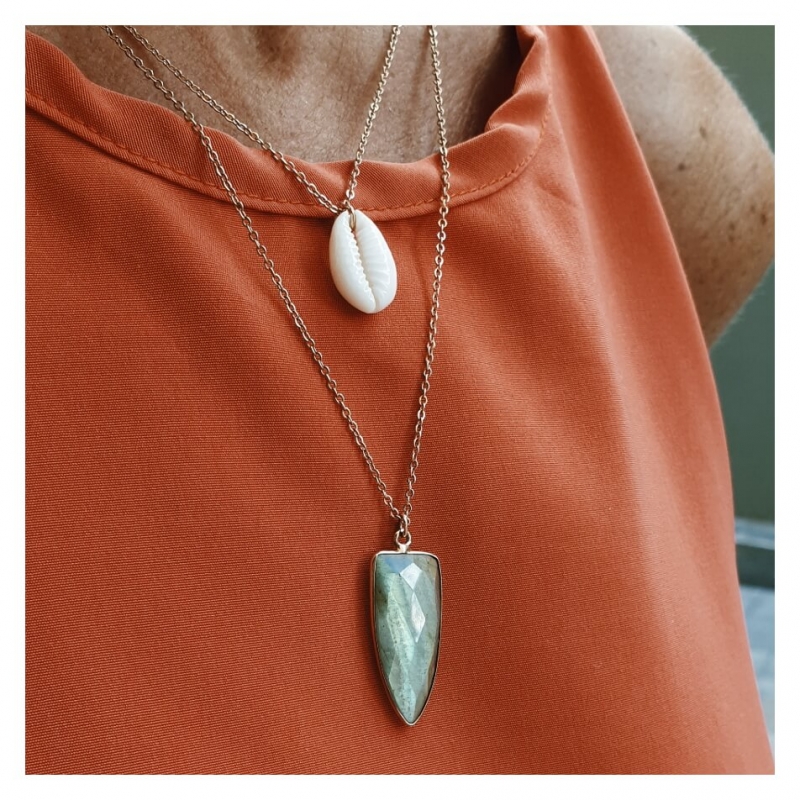 Collier Cauri naturel or rose Collier Cauri naturel or rose