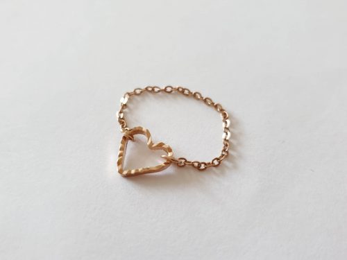 Bague Coeur or rose
