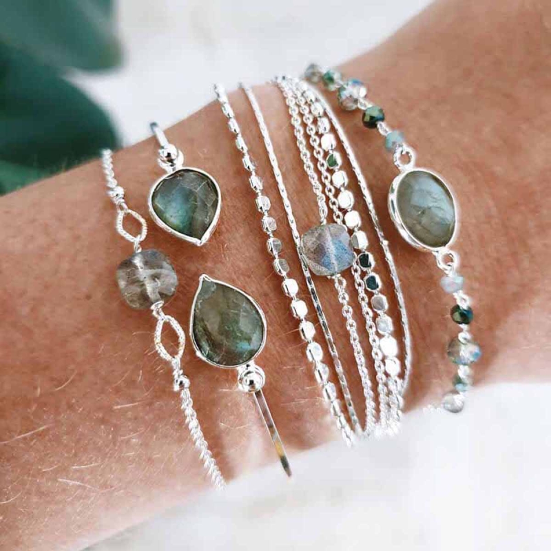 jonc Dual Stones argent jonc Dual Stones argent