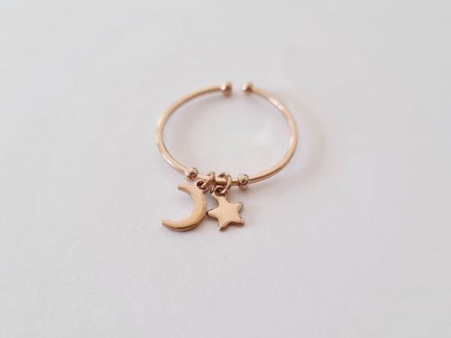 Bague Moon and star or rose