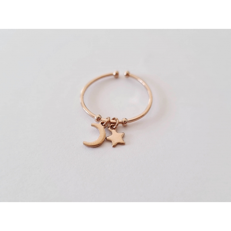 Bague Moon and star or rose Bague Moon and star or rose
