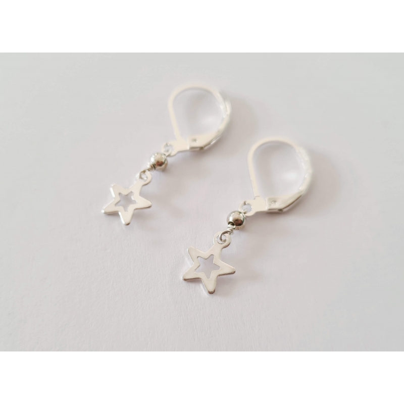 Mini boucles d'oreilles Étoile argent Mini boucles d'oreilles Étoile argent