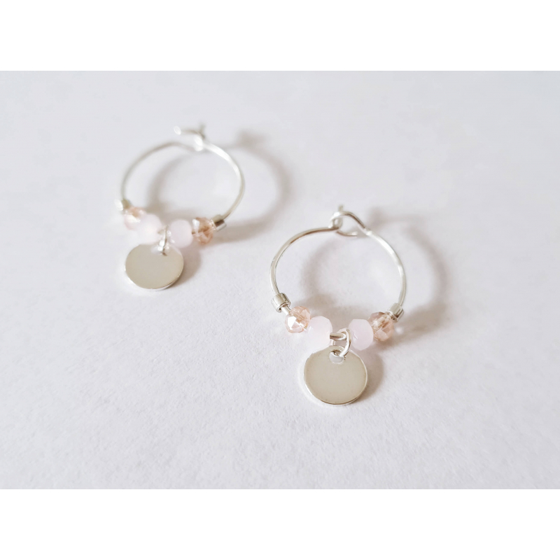 Mini Créoles Perlées argent Mini Créoles Perlées argent