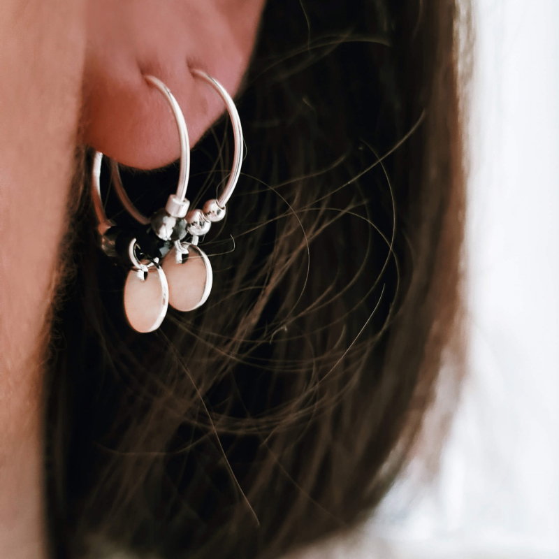 Mini Créoles Perlées argent Mini Créoles Perlées argent