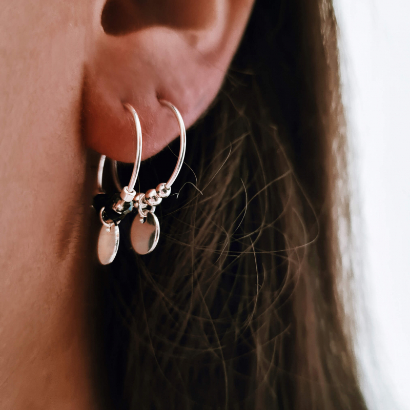 Mini Créoles Perlées argent Mini Créoles Perlées argent