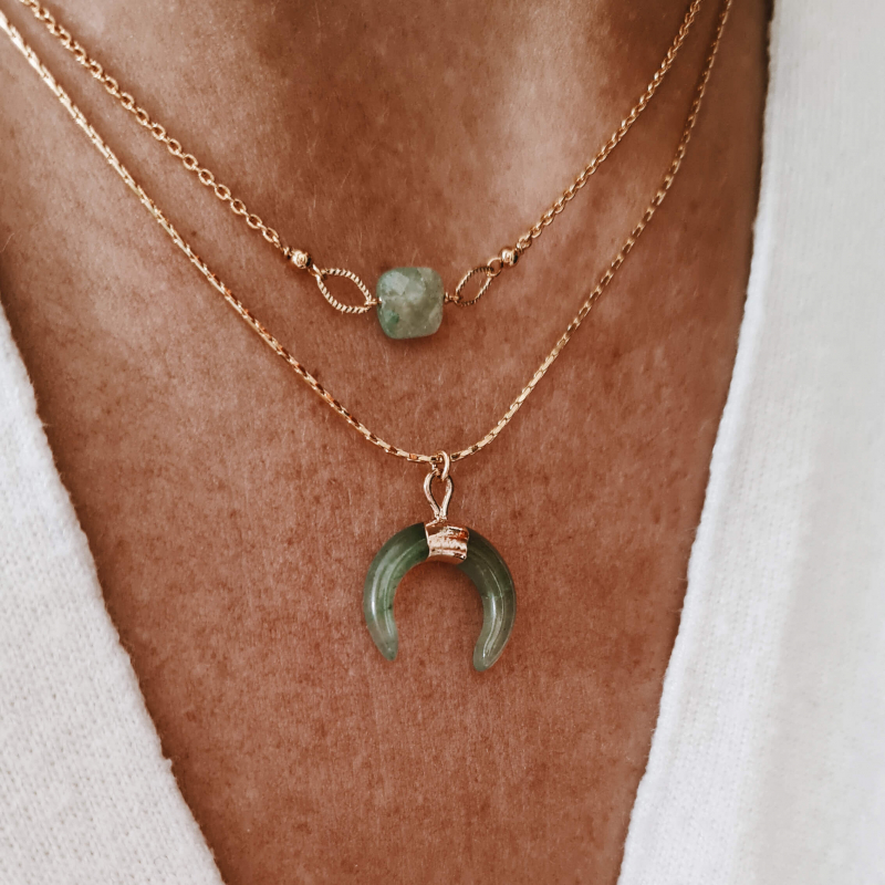 Collier Moon vert or Collier Moon vert or
