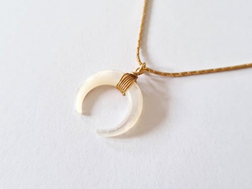 Collier Moon blanc or