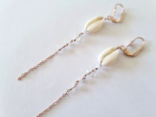 Boucles d'oreilles Victoria Cauri naturel or rose