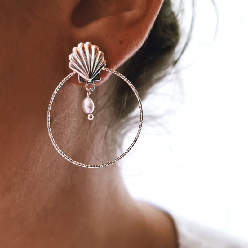 Boucles d'oreilles Ariel Grandes argent Boucles d'oreilles Ariel Grandes argent