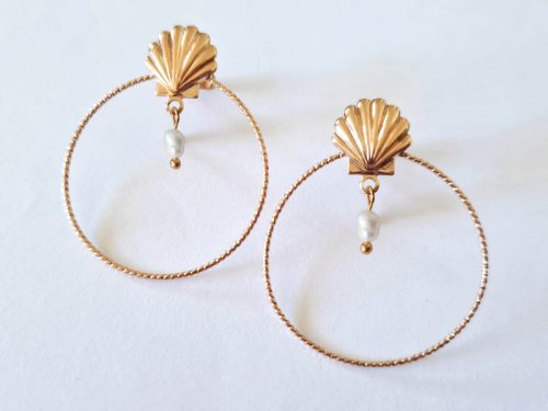 Boucles d'oreilles Ariel Grandes or rose