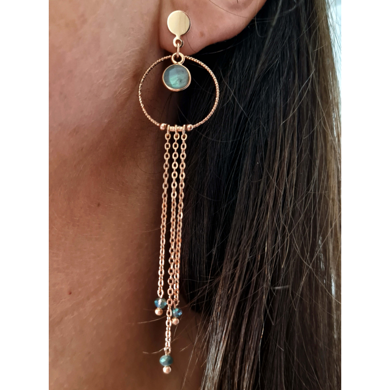 Boucles d'oreilles Saturne or rose Boucles d'oreilles Saturne or rose
