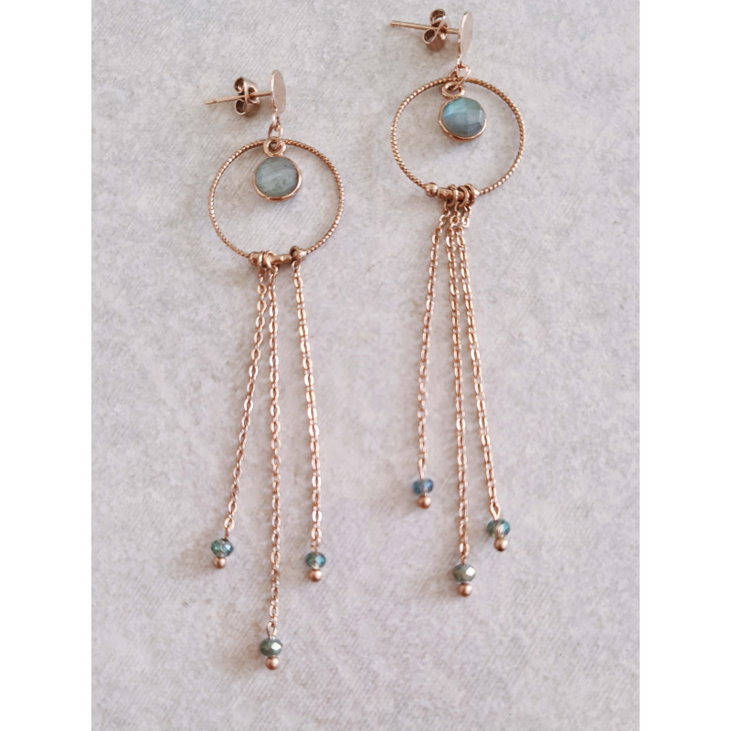 Boucles d'oreilles Saturne or rose Boucles d'oreilles Saturne or rose