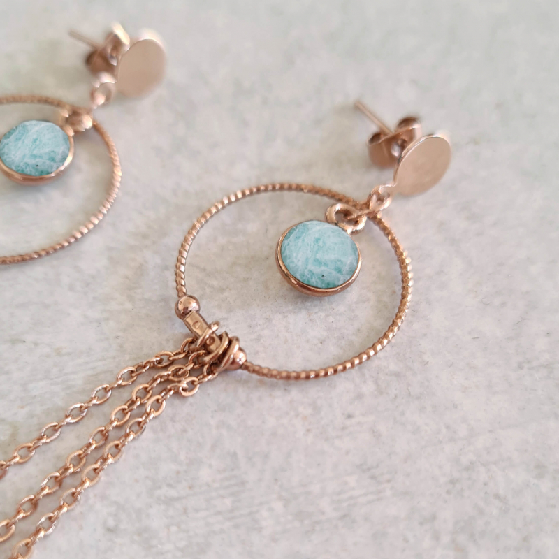 Boucles d'oreilles Saturne or rose Boucles d'oreilles Saturne or rose