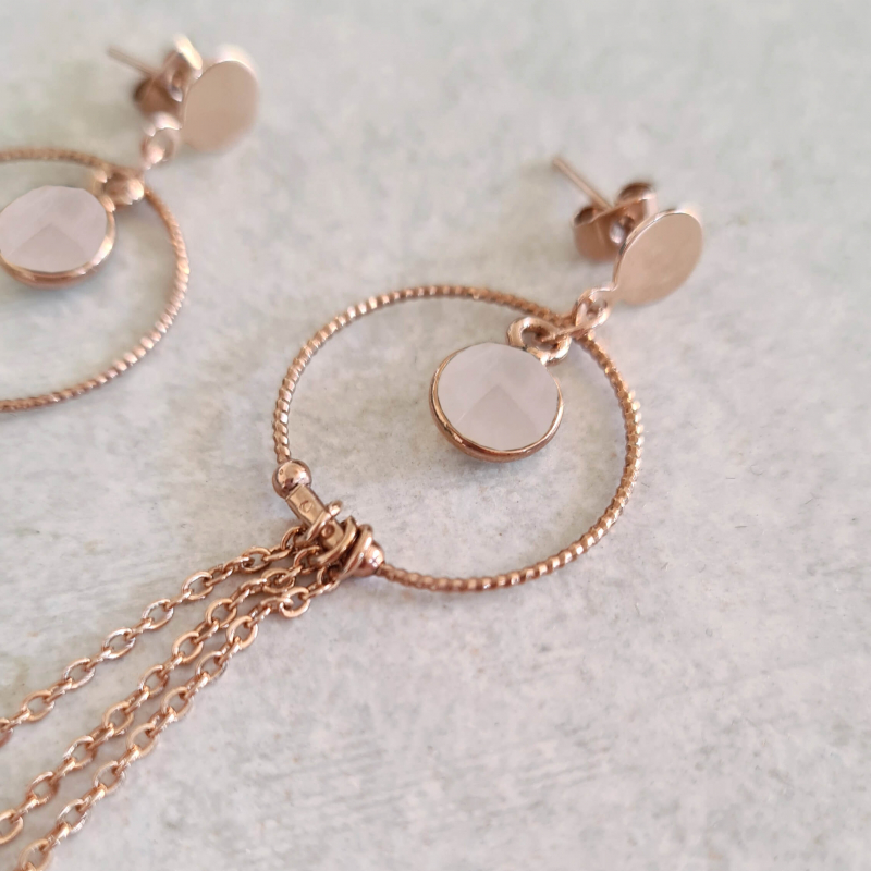Boucles d'oreilles Saturne or rose Boucles d'oreilles Saturne or rose