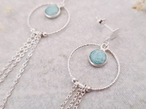 Boucles d'oreilles Saturne argent