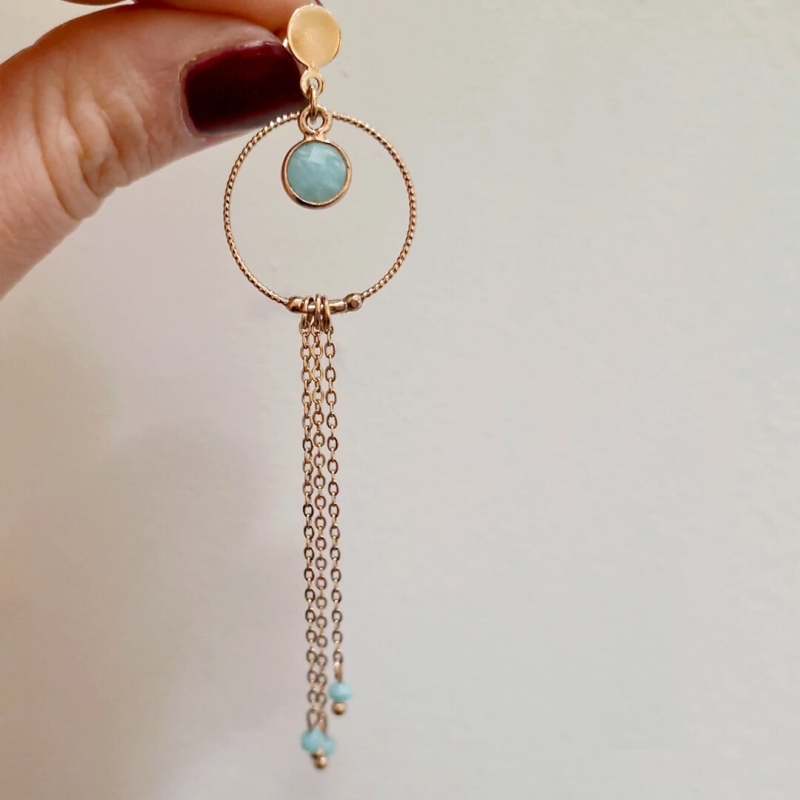 Boucles d'oreilles Saturne or rose Boucles d'oreilles Saturne or rose